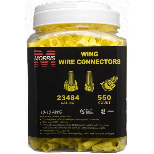 Morris Products 23484 Yellow Wing Connectors Lg Jar