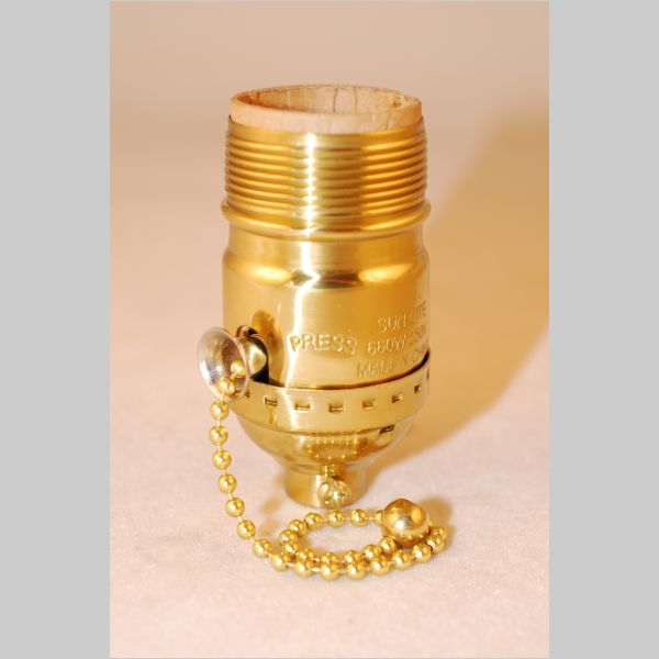Kirks Lane-30562 - stamped brass pull chain socket w/uno threads
