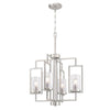 Westinghouse 6576500 Four Light Chandelier - Brushed Nickel Finish - Clear Crackle Glass