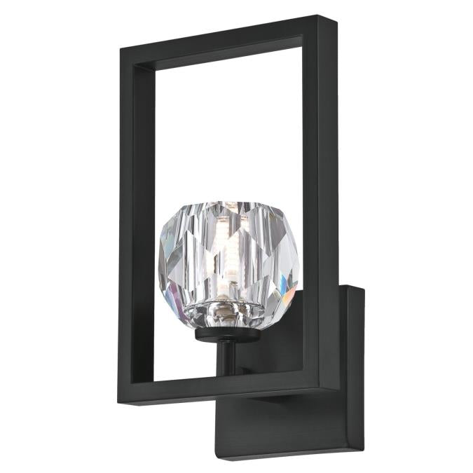 Westinghouse 6367300 One Light LED Wall Fixture - 5 Watt - Matte Brushed Gun Metal Finish - Crystal Glass