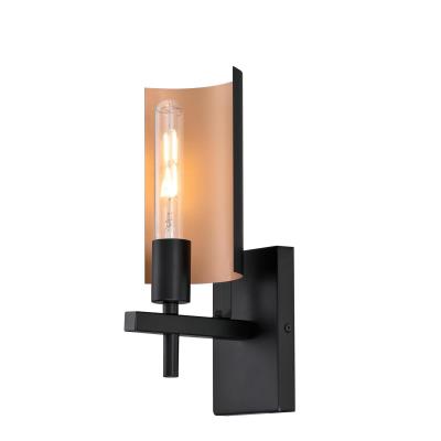 Westinghouse 6575900 One Light Wall Fixture - Matte Black Finish with Metallic Bronze Accents