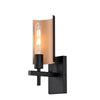 Westinghouse 6575900 One Light Wall Fixture - Matte Black Finish with Metallic Bronze Accents