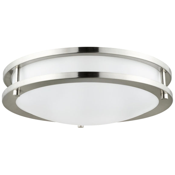 Sunlite 87770-SU - 12 Inch LED Double Ring Fixture - 5 CCT - 1050 Lumens - Brushed Nickel Finish
