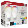 Satco S11253 - 9.5 Watt - A19 LED - RGB & Tunable White - Starfish IOT - 120 Volt - 800 Lumens - Pack of 2