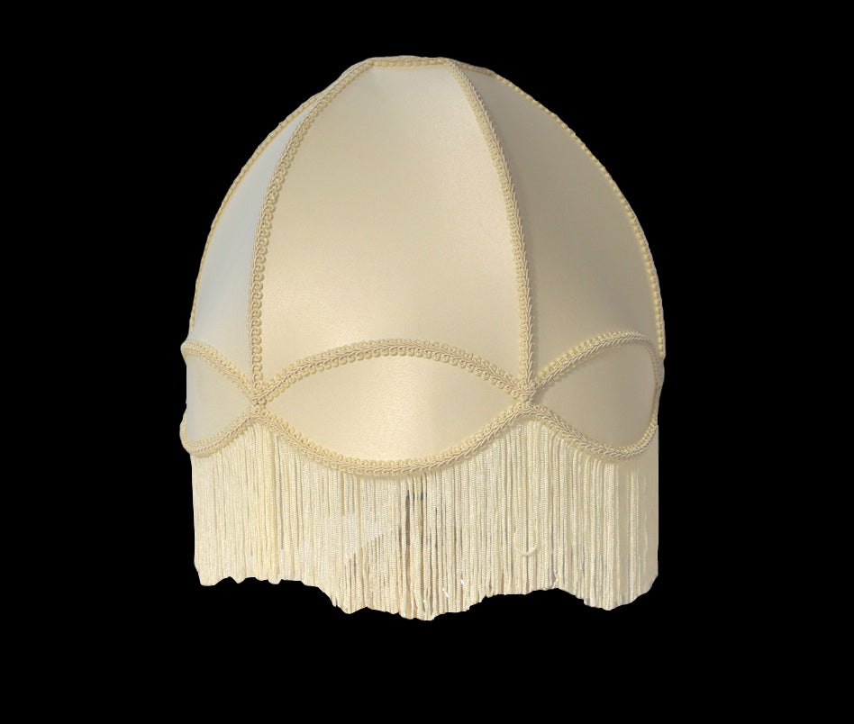 Kirks Lane-20712 - 18 Inch Cream Dome Fringe Lamp Shade
