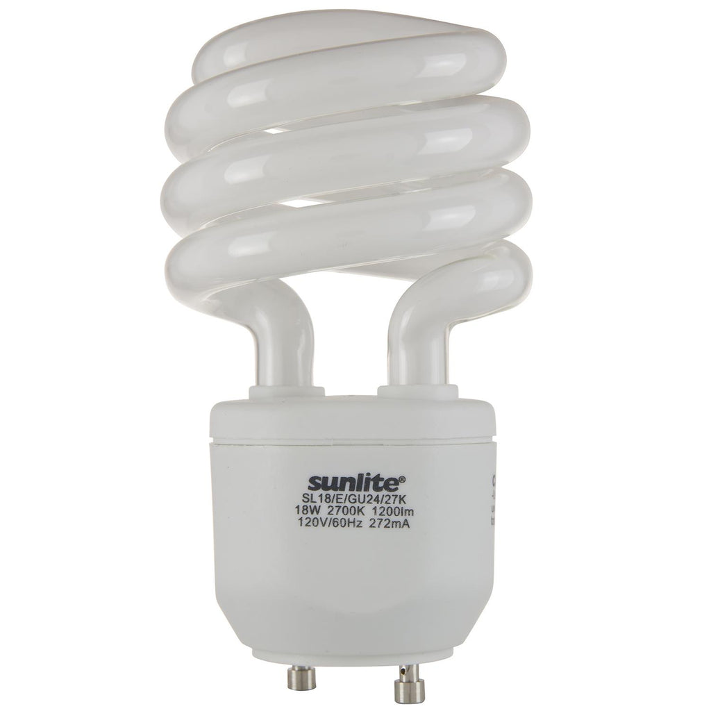 Compact Fluorescent - GU24 Spiral - 18 Watt - 1250 Lumens  - Warm White - 2700 Kelvin