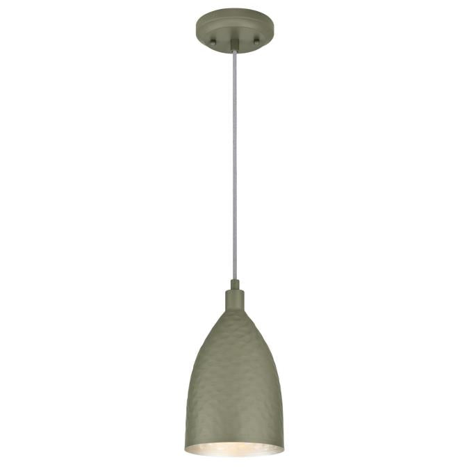 Westinghouse 6105500 One Light Mini Pendant Hammered Matte Grey Finish