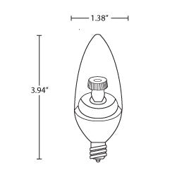Halco B11/2WW/LED - 2 Watt B11 Decorative Lamp