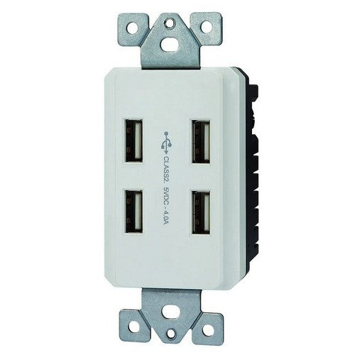 Morris Products 82381 White USB Charging Station 4P