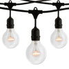 Bulbrite 810140 - 48 ft String Light Kit - 15 Sockets - E26 Base - Black Wire with 25 Watt G25 Clear Finish Lamps - STRING15/E26/BLACK-G25KT