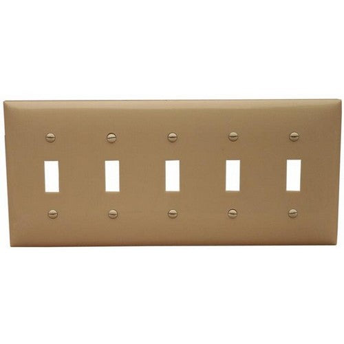 Morris Products 81050 Lexan Wall Plates 5 Gang Toggle Switch Ivory - This Wall Plate is for a 5 Gang Toggle Switch.