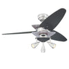 Westinghouse 7235800 Indoor Ceiling Fan with Dimmable LED Light Fixture - 42 inch - Brushed Nickel Finish with Graphite Accents Reversible Blades - Brushed Nickel Spot Lights