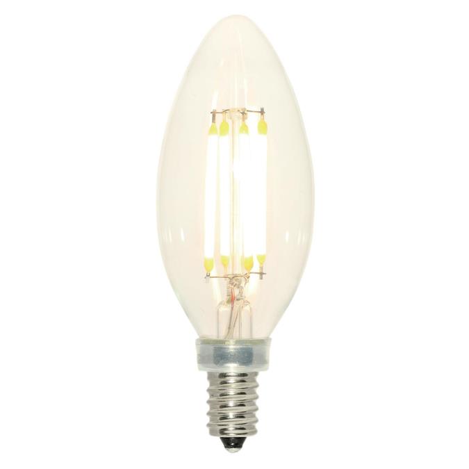 Westinghouse  3517100 Filament LED B11 Decorative Dimmable Light Bulb - 4 Watt - Clear - 2700 Kelvin - E12 Base
