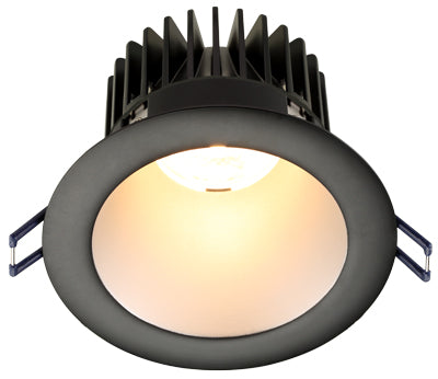 Lotus LED Lights 4 Inch Round Deep Regressed LED 15 Watt Open Plenum - 3000-2000 Kelvin - Silver Reflector Black Trim