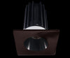 Lotus LED 2 Inch Square Recessed LED 15 Watt High Output Designer Series - 2700 Kelvin - Black Reflector - Trim Bronze