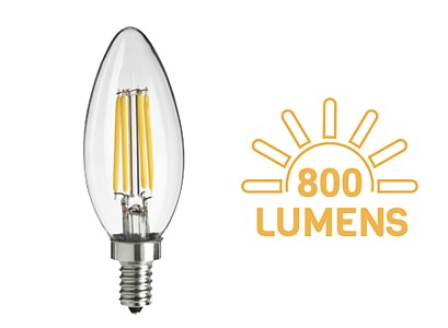 Sunlite 81339-SU - LED Cadelabra Base B11 Bulb - 8.8 Watt - Cool White 4000 Kelvin - 100 Watt Equivalent
