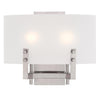 Westinghouse 6369600 Two Light Wall Fixture - Brushed Nickel Finish - Frosted Glass