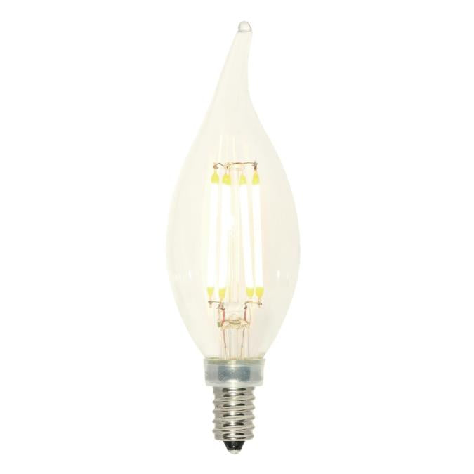 Westinghouse 3517200 Filament LED CA11 Decorative Dimmable Light Bulb - 4-Watt - Clear - 2700 Kelvin - E12 Base