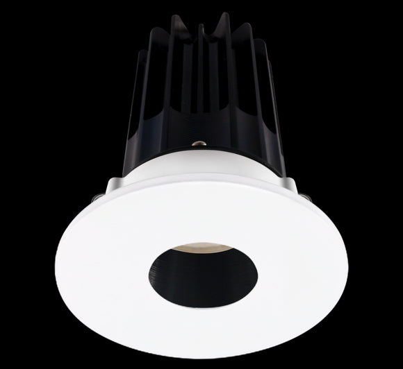 Lotus LED 2 Inch Round Recessed LED 15 Watt High Output Designer Series - 4000 Kelvin - Black Reflector - Pinhole Trim