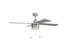 Craftmade DAL48BNK4 - 48 Inch Ceiling Fan w/Blades & LED Light Kit, Clear Seeded Brushed Polished Nickel