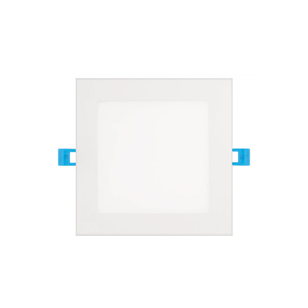 Euri Lighting DLC4SQ-2040E - LED 4" Square Slim Downlight  - Junction Box Base - 9 Watt  - 60 Watt Replacement  - 4000 Kelvin - 600 Lumens  - 120 Volt - Dimmable - Damp Rated