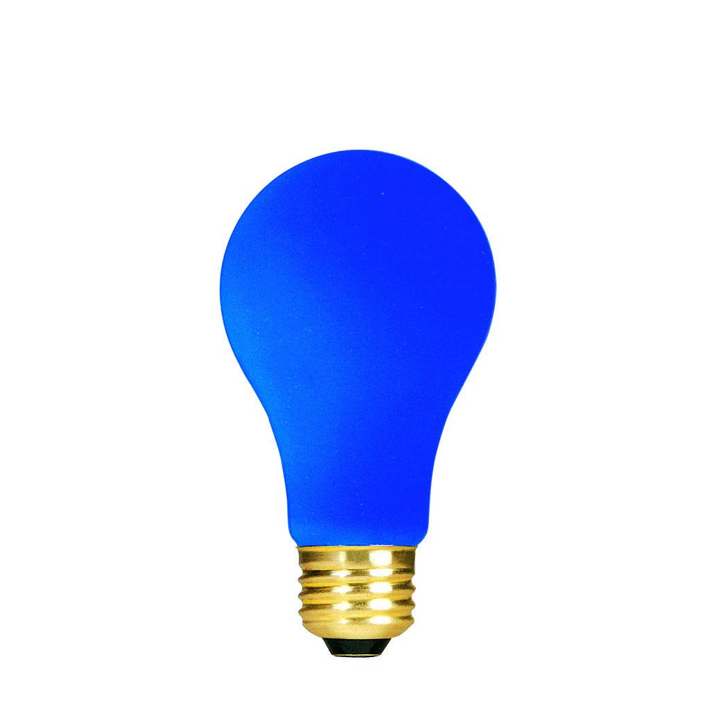 Bulbrite 106360 60 A19 Watt Incandescent Ceramic Blue Party Bulb