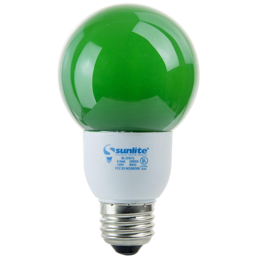 Compact Fluorescent - Colored Globe - 9 Watt -Green - Green