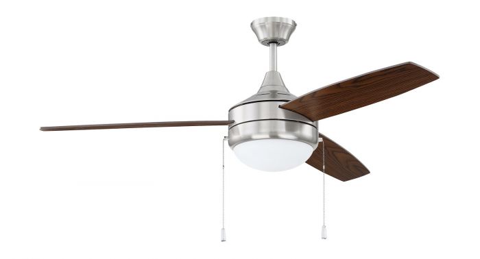 Craftmade PHA52BNK3-BNGW - 52 Inch Ceiling Fan w/ 3 Blades, LED Light Kit Brushed Polished Nickel/Rev. 
Brushed Nickel/Greywood