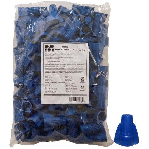 Morris Products 23190 Blue Wing Connector 100 Bulk (Pack of 100)