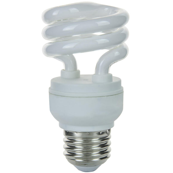 Compact Fluorescent - Super Mini Spiral - 9 Watt - 500 Lumens  - Cool White - 4100 Kelvin