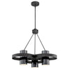 Westinghouse 6369000 Three Light Chandelier - Distressed Aluminum Finish - Gun Metal Shades