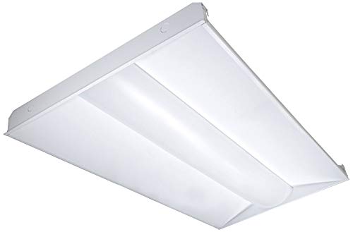 NUVO Lighting 65/307 LED Fixture Troffer 2 ft x 4 ft, White Finish, 65 Watt, 3500 Kelvin, Cool White, 6543 Lumens, Direct Wired Base, 100-277 Volt, Dimmable, 50000 Average Rated Hours