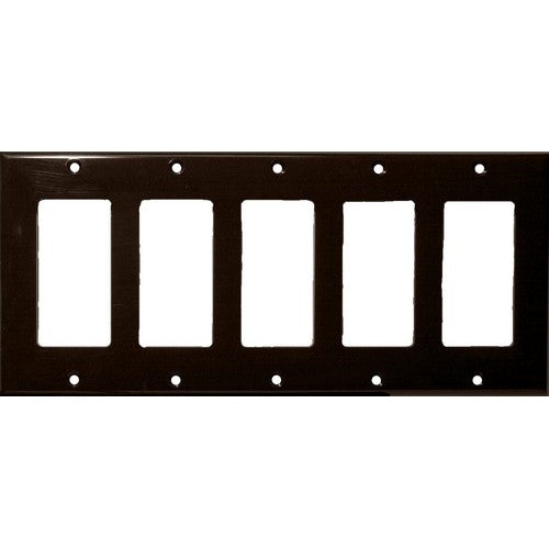 Morris Products 81152 Lexan Wall Plates 5 Gang Decorative/GFCI Brown - This Decorative/GFCI 5 Gang Wall Plate is impact resistant.