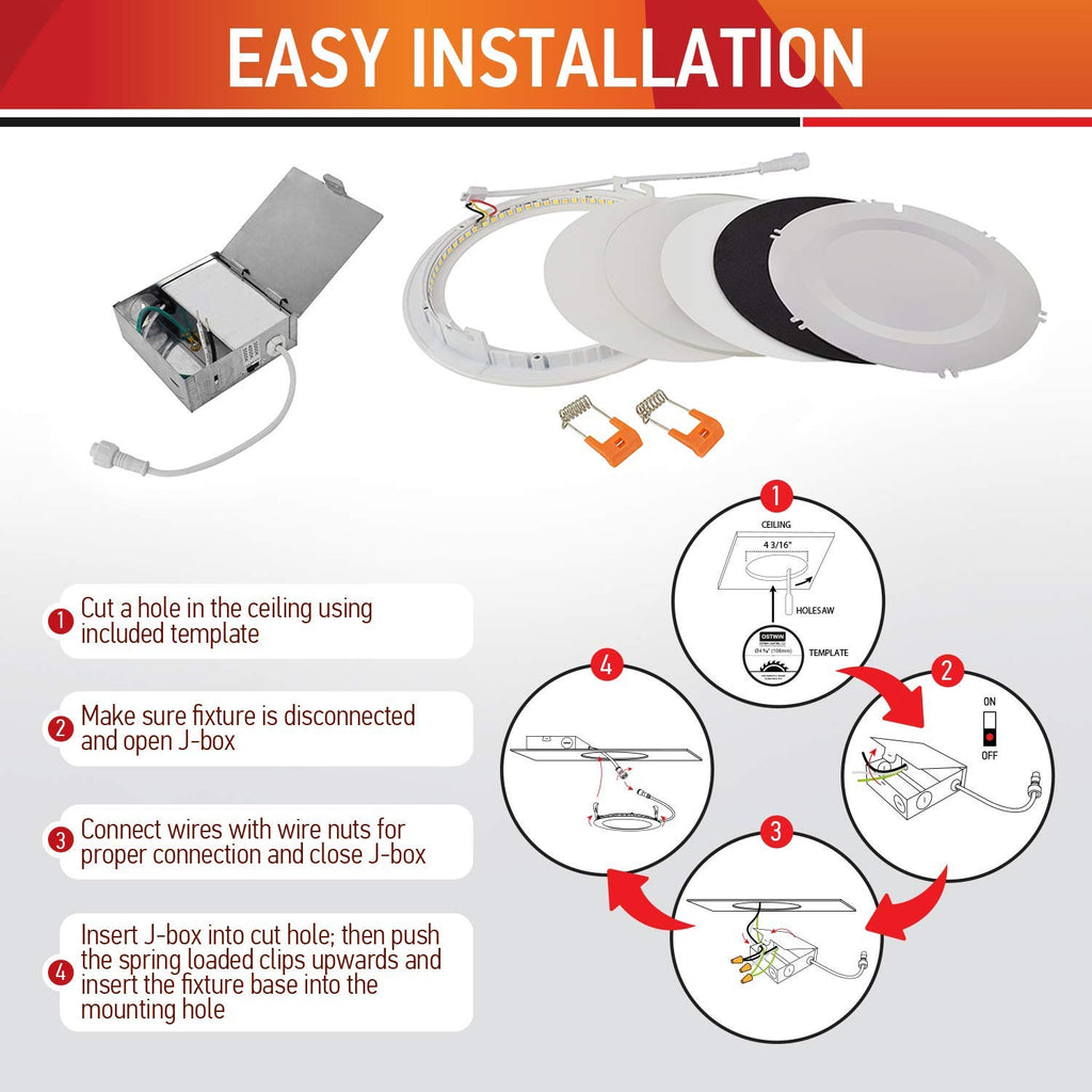 Ostwin OW-LMPJBR-6D15CC-WH - 6 Inch LED Downlight