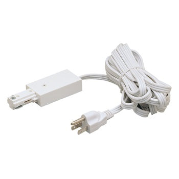 Nora Lighting NT-321W - One Circuit Live End Feed w/Cord & Plug - Right Polarity - White finish