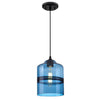 Westinghouse 6366600 One Light Mini Pendant - Matte Black Finish - Sapphire Glass