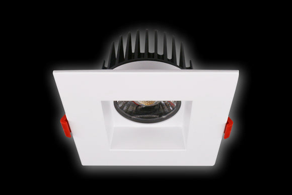 Lotus LED Lights AD-LED-4-S15W-4K-T4SB - Recessed LED Downlight 4 Inch 15 Watt High Output - Square Black Trim