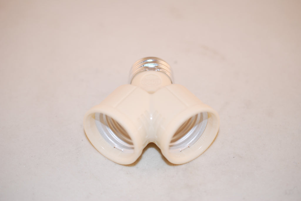 Kirks Lane-31867 - Ivory single to twin lampholder adaptor