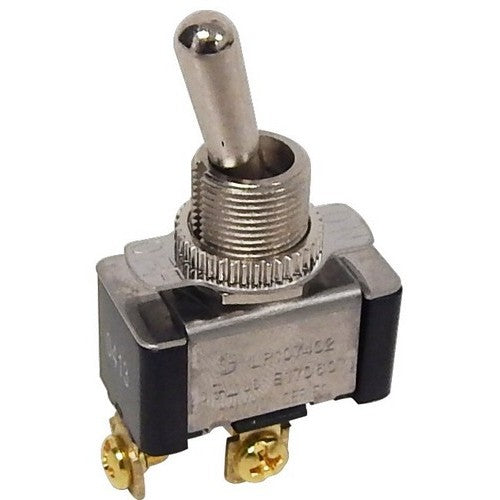 Morris 70070 Heavy Duty Toggle Switch, Screw Terminals with On-Off Plate, SPST, 1 Pole