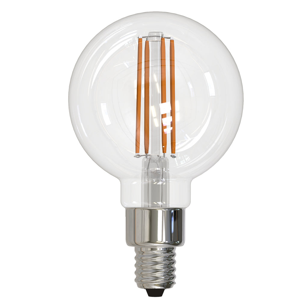 BULBRITE 776889 4 Watt G16 LED Filament - E12 Candelabra Base - 3000 Kelvin Warm White - 350 Lumens - Clear - 120 Volt