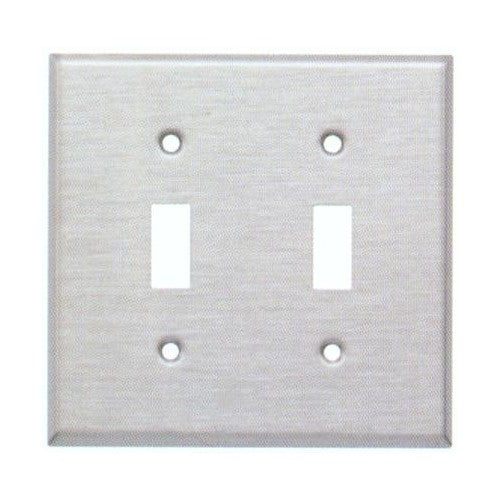 Morris Products 83020 430 Stainless Steel Wall Plates 2 Gang Toggle Switch - 430 Stainless Steel Wall Plates 2 Gang Toggle Switch