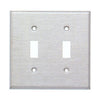 Morris Products 83020 430 Stainless Steel Wall Plates 2 Gang Toggle Switch - 430 Stainless Steel Wall Plates 2 Gang Toggle Switch
