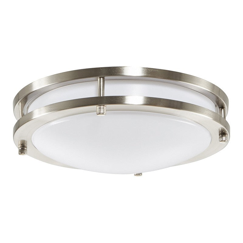 14 Inch Round - Chrome - Flush Mount Fixture - 22 Watt - 2160 Lumens - 3000K Kelvin - 80 CRI - 50000 - Dimmable - LR23174