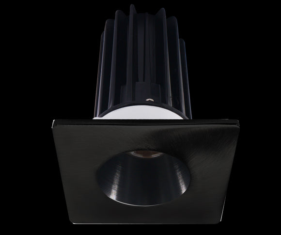 Lotus LED 2 Inch Square Recessed LED 15 Watt High Output Designer Series - 2700 Kelvin - Black Reflector - Trim Black
