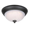 Westinghouse 6400600 11 Inch LED Flush Oil Rubbed Bronze Finish with White Alabaster Glass - Dimmable