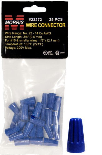 Morris Products 23272 P2 Blue Wire Connector Sm Pk (Pack of 25)