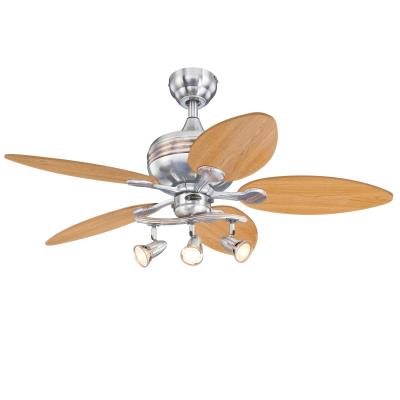 Westinghouse 7233100 Indoor Ceiling Fan with Dimmable LED Light Fixture - 44 inch - Brushed Nickel Finish with Copper Accents - Reversible Blades - Spot Lights