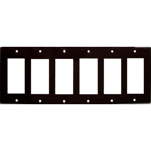 Morris Products 81162 Lexan Wall Plates 6 Gang Decorative/GFCI Brown - A Decorative/GFCI 6 Gang Wall Plate for high-abuse areas.