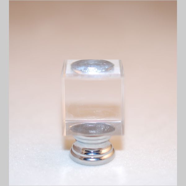 Kirks Lane-69896 - 1 5/8" high square cut crystal finial w/nickle base