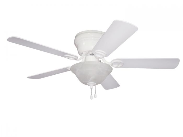 Craftmade WC42WW5C1 - 42 Inch Hugger Ceiling Fan w/Blades & Light Kit White